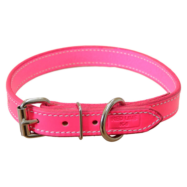 Redline K-9 Flat Leather Collar - 3/4