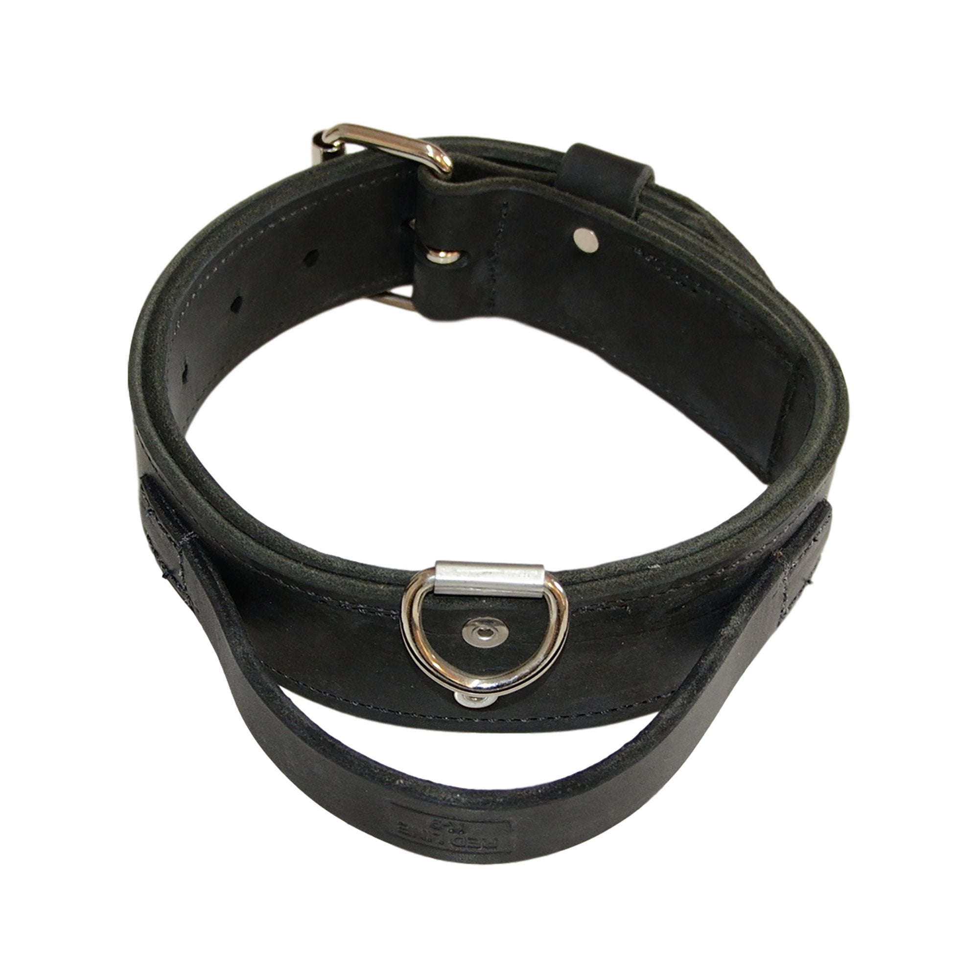 Redline K-9 Double Leather Collar With Handle 2