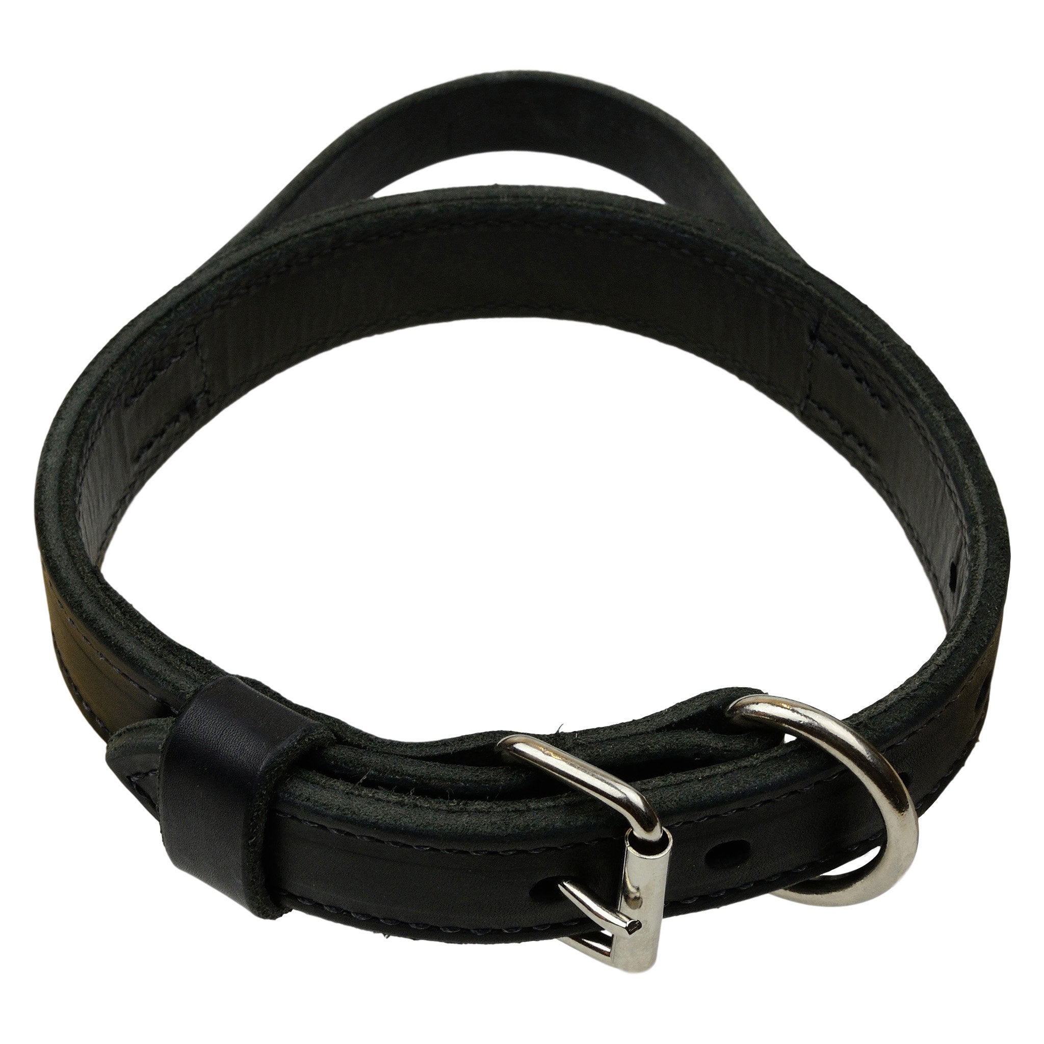 Redline K-9 Heavy Leather Dog Collar With Handle - 1.25
