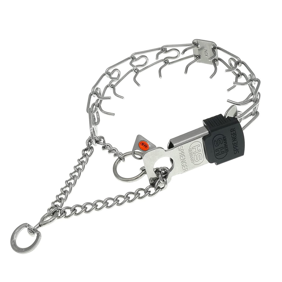 Sprenger Stainless Steel Prong Collar with Click Lock and Martingale Chain